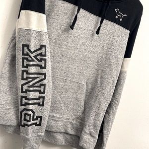 Victoria’s Secret PINK Grey/Black/White Hoodie SIZE XS